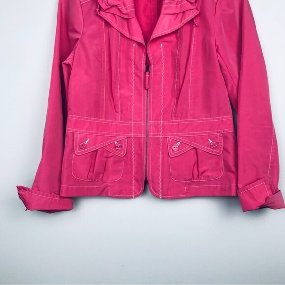 Tribal women Coral  pink Zip-Up Windbreaker jacket - Picture 3 of 14